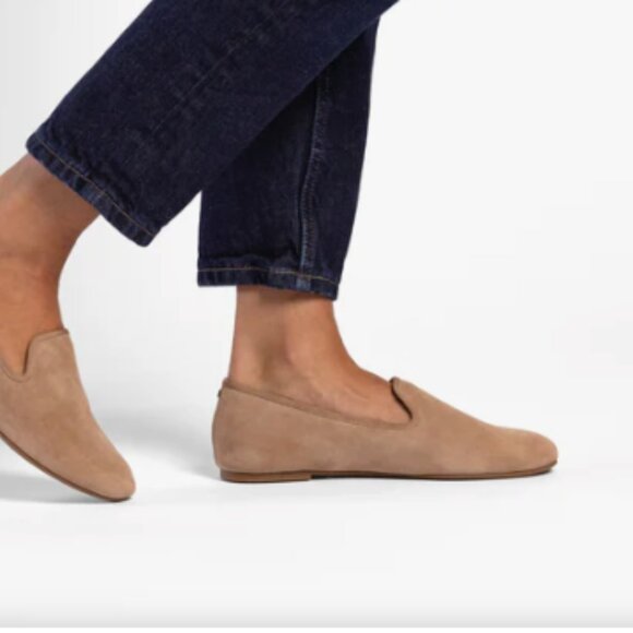 BIRDIES "Starling" Latte SUEDE Loafers Size 8 COMFORT CLASSIC NEUTRAL MINIMAL - Picture 3 of 7